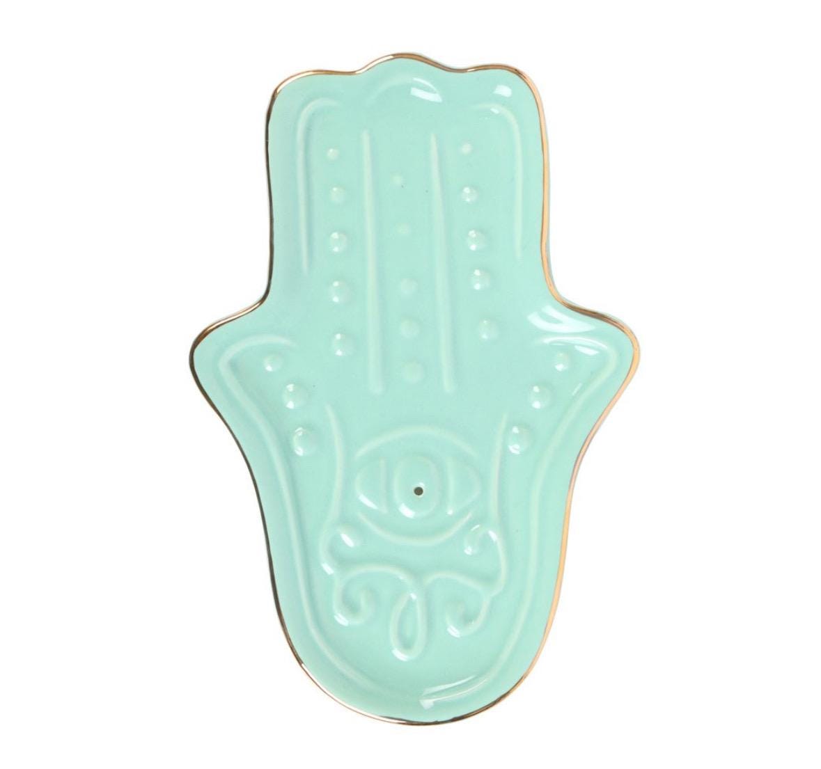 Blue Hamsa Hand Incense Stick Holder