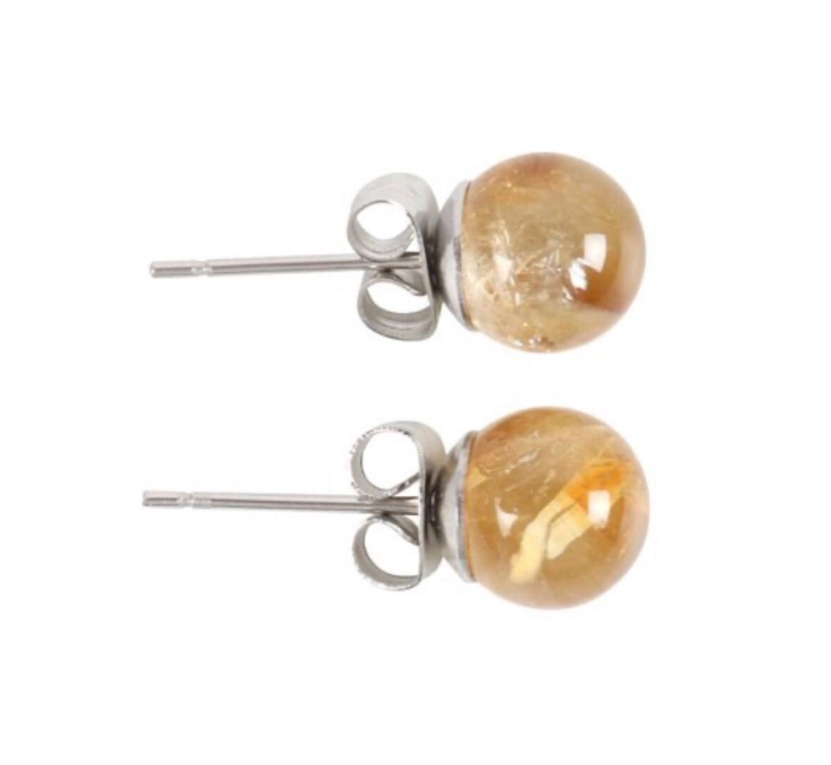 Citrine Semi Precious Crystal Earrings