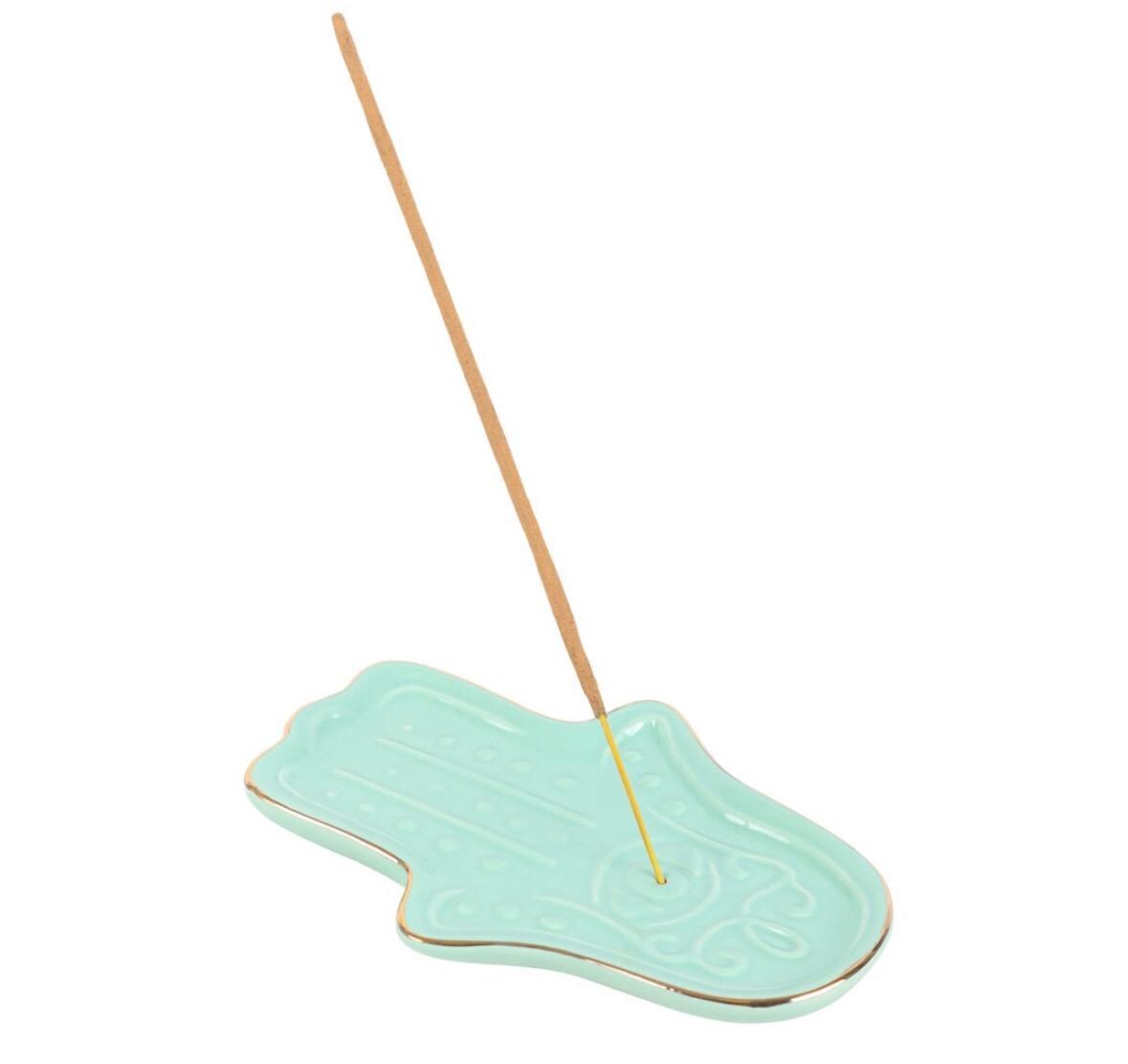 Blue Hamsa Hand Incense Stick Holder