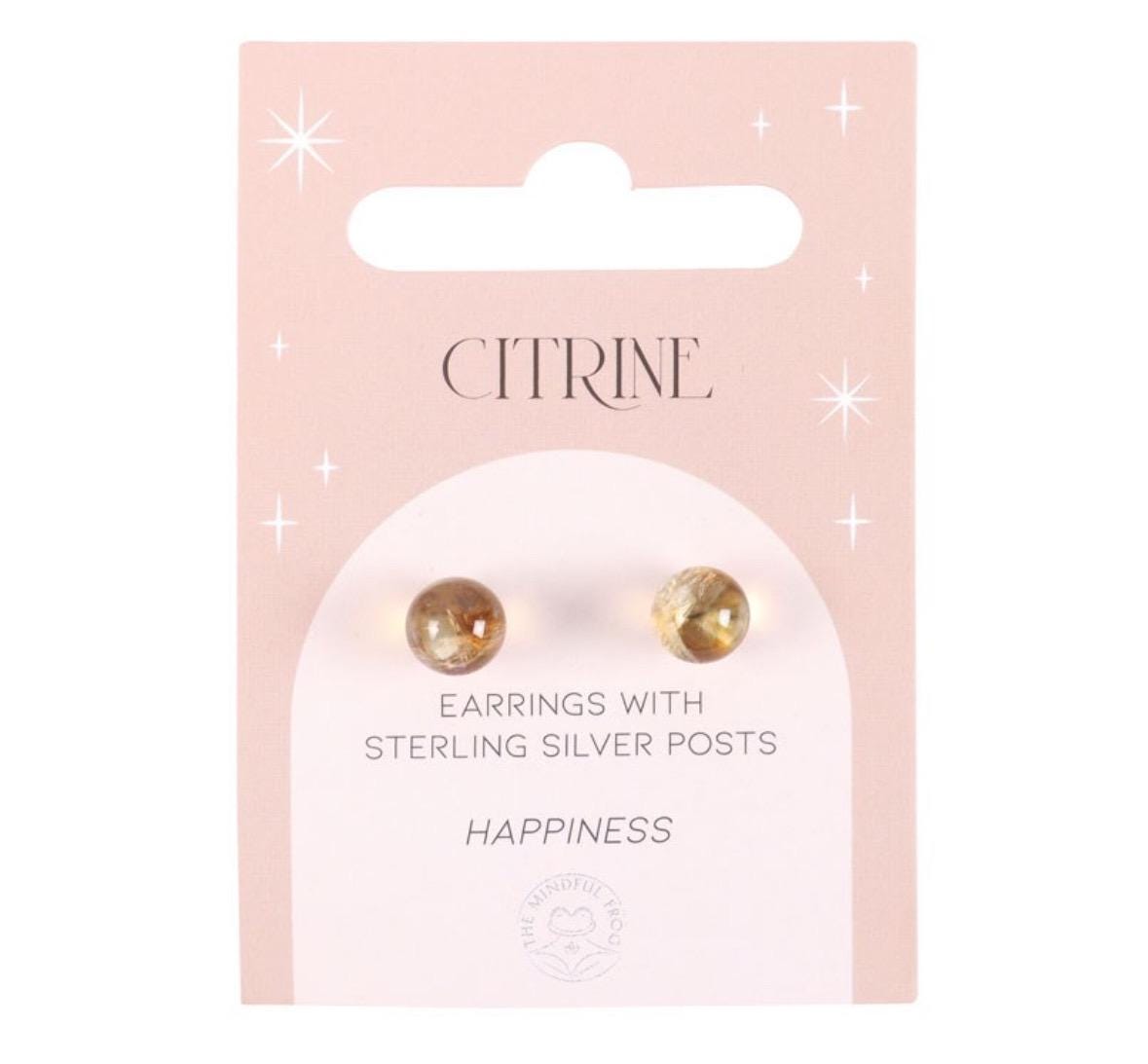 Citrine Semi Precious Crystal Earrings