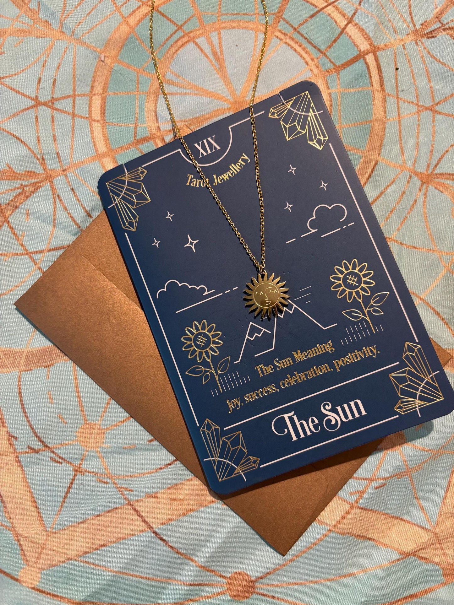 The Sun Tarot Necklace Greeting Card
