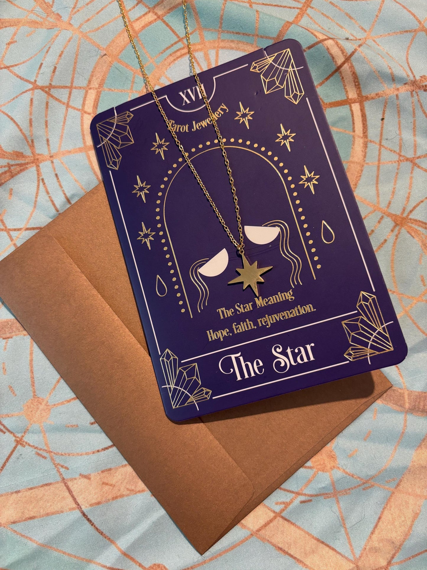 The Star Tarot Necklace Greeting Card