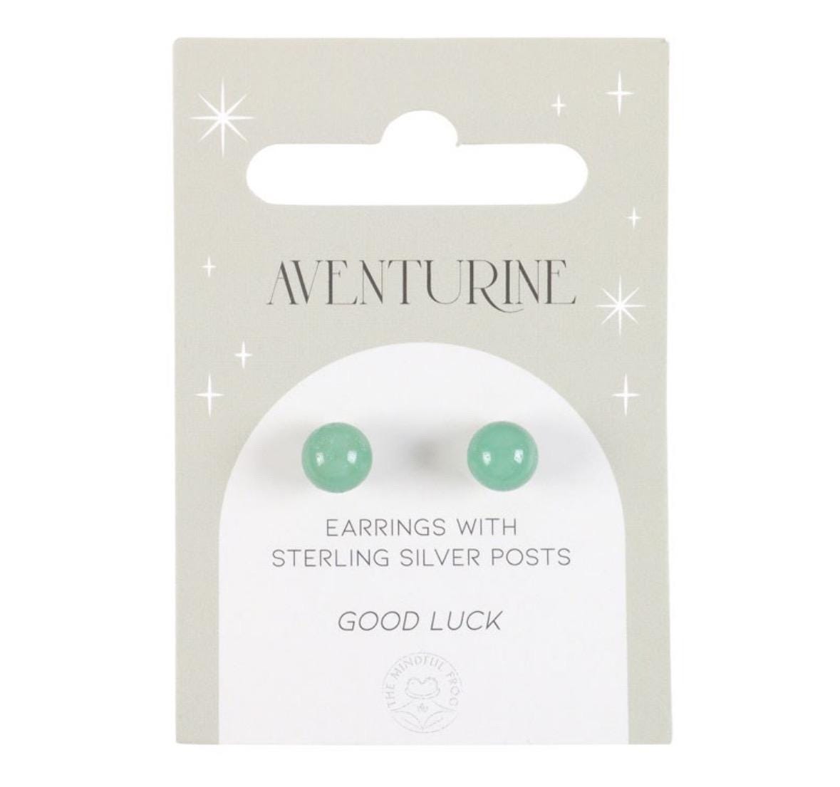 Aventurine Semi Precious Crystal Earrings