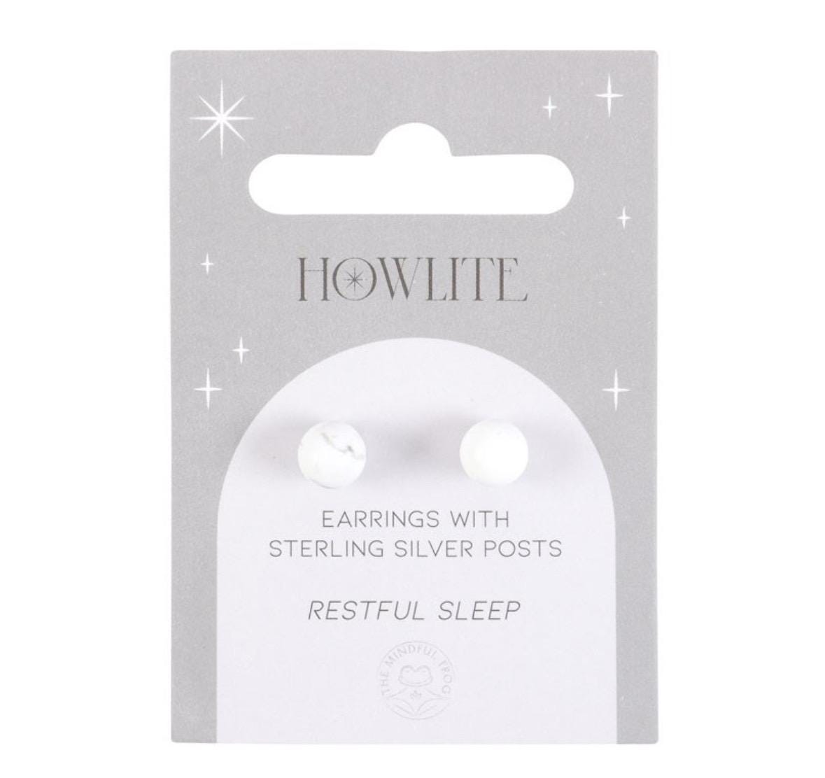 Howlite Semi Precious Crystal Earrings