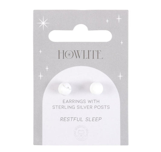Howlite Semi Precious Crystal Earrings