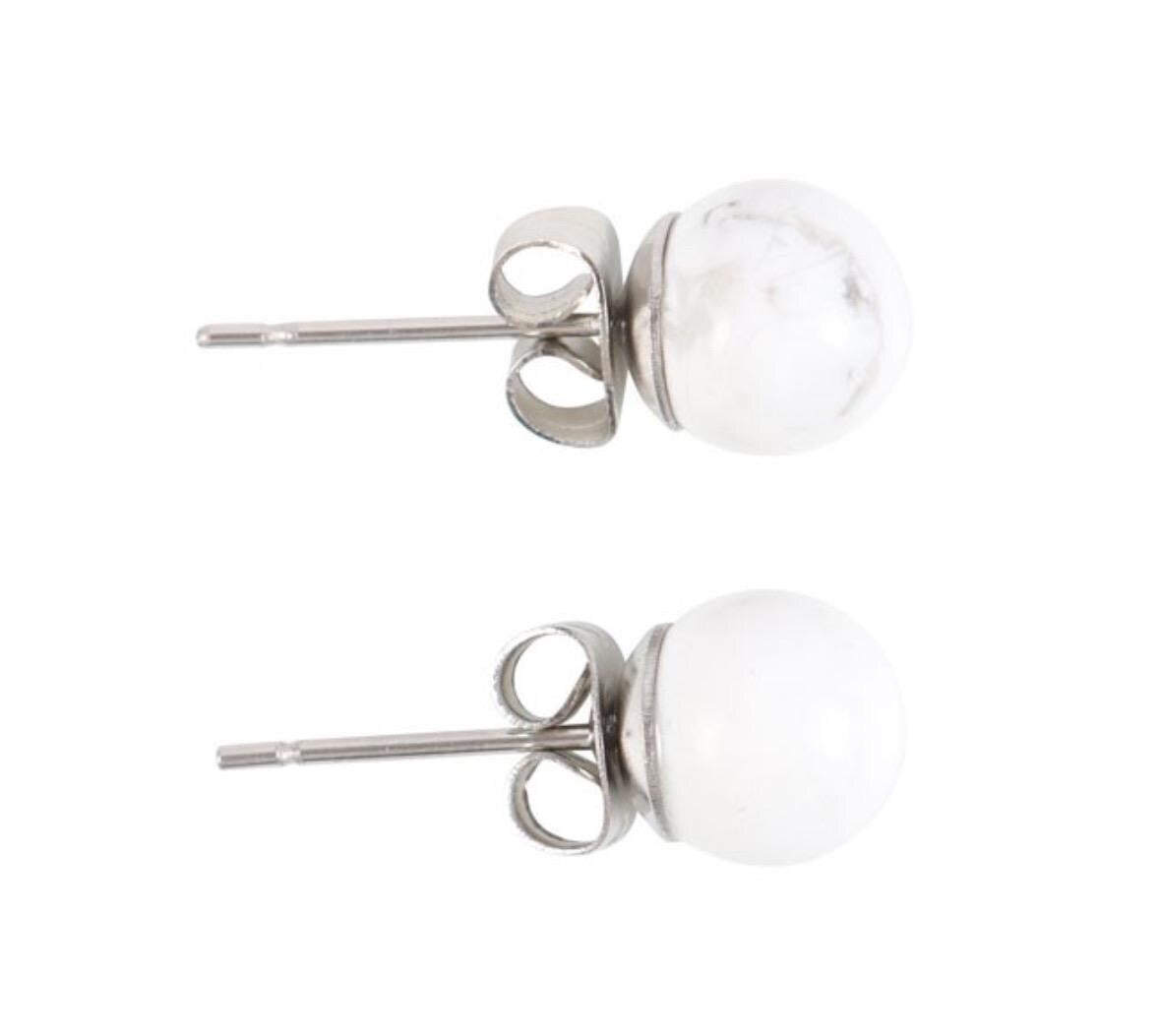 Howlite Semi Precious Crystal Earrings