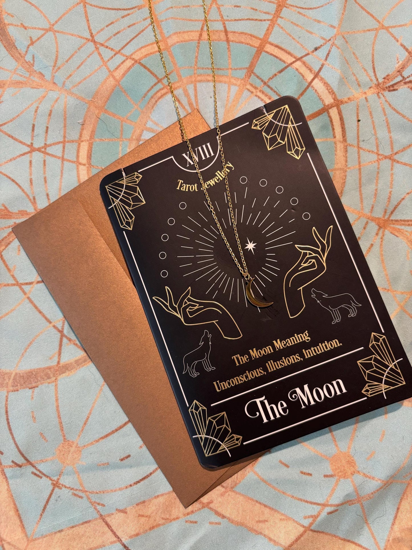 The Moon Tarot Necklace Greeting Card