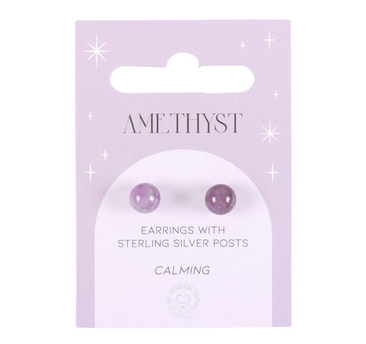 Amethyst Semi Precious Crystal Earrings