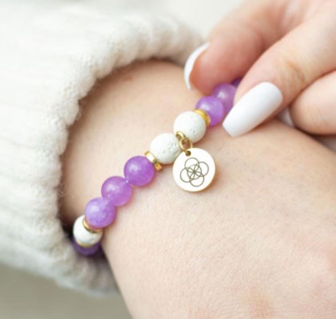 Anti-Anxiety Amethyst Crystal Essential Oil Bracelet