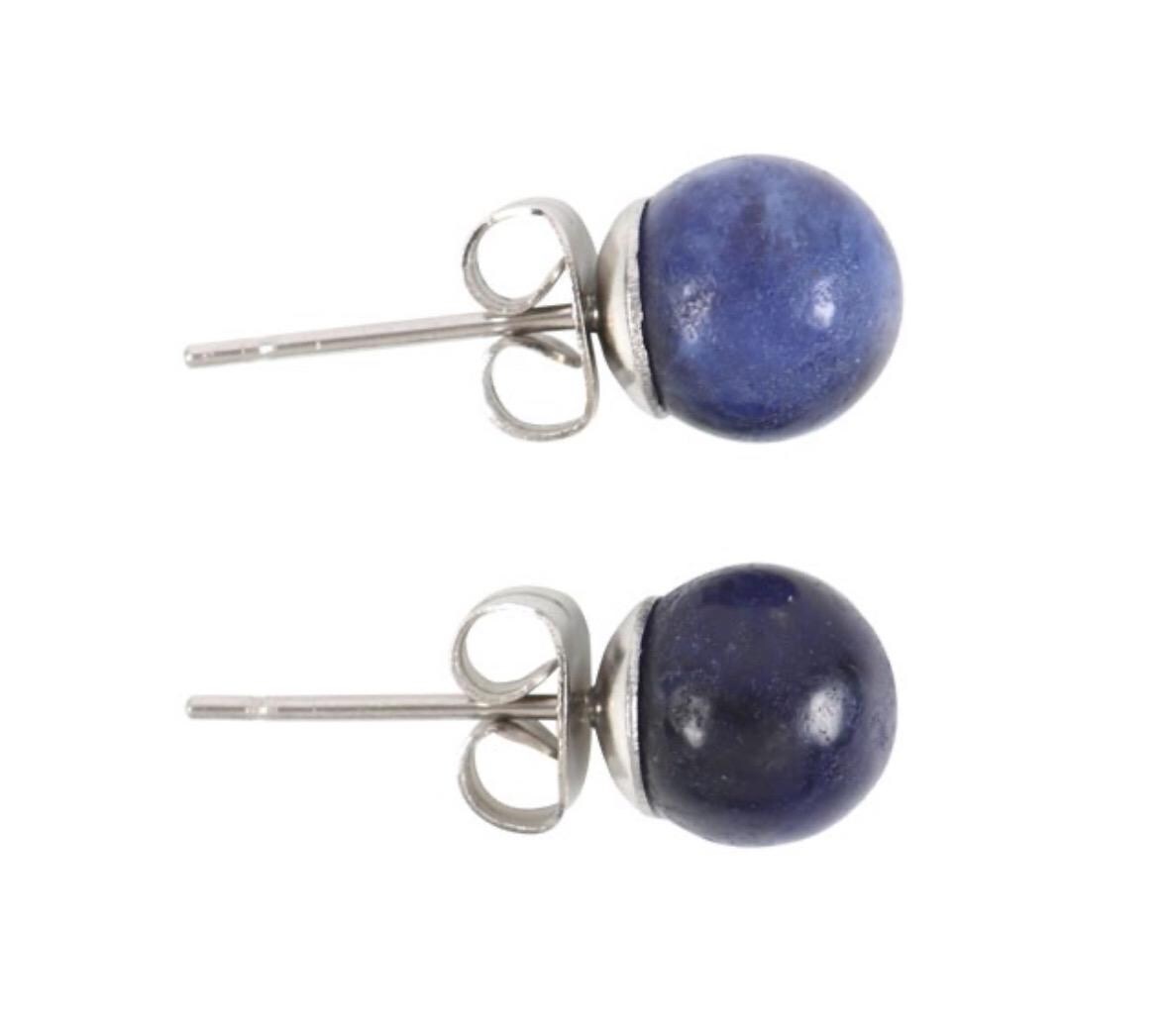 Sodalite Semi Precious Crystal Earrings
