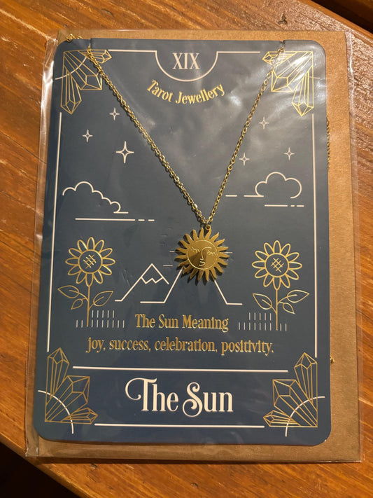 The Sun Tarot Necklace Greeting Card