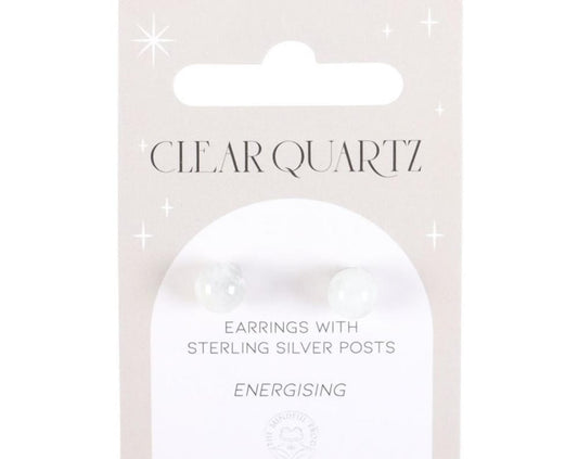 Clear Quartz Semi Precious Crystal Earrings